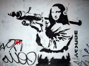 Mona Lisa bazooka de Banksy